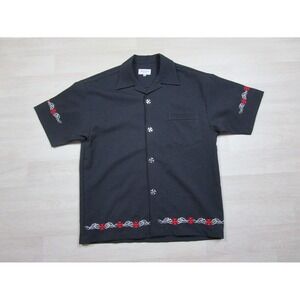 Vintage Spanish Harlem Relaxed Button Up (M) Iron Cross Y2K Tribal Flame Biker